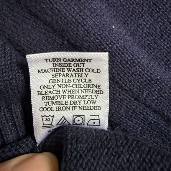 Hope & Henry Navy Horse Graphic Sweater Kids L Elbow Patch Organic Sustainable - Picture 10 of 10